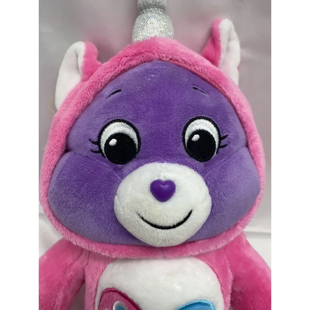 Care Bears Share Bear Unicorn Hoodie Friends Collector Purple Lollipop Plush - Picture 7 of 7